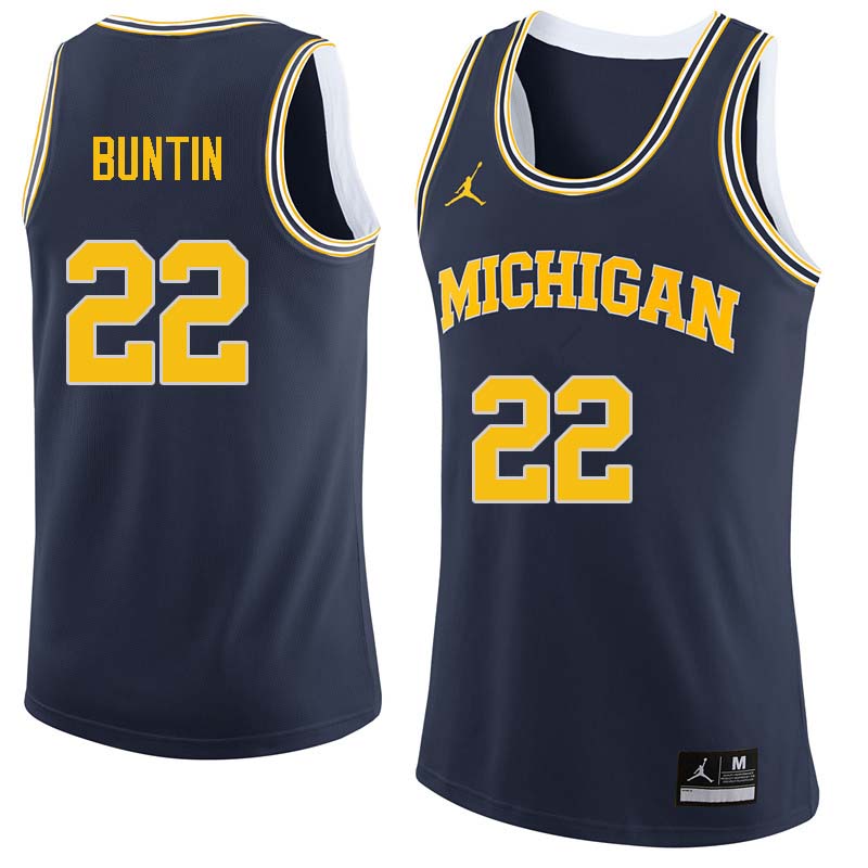 Men #22 Bill Buntin Michigan Wolverines College Basketball Jerseys Sale-Navy